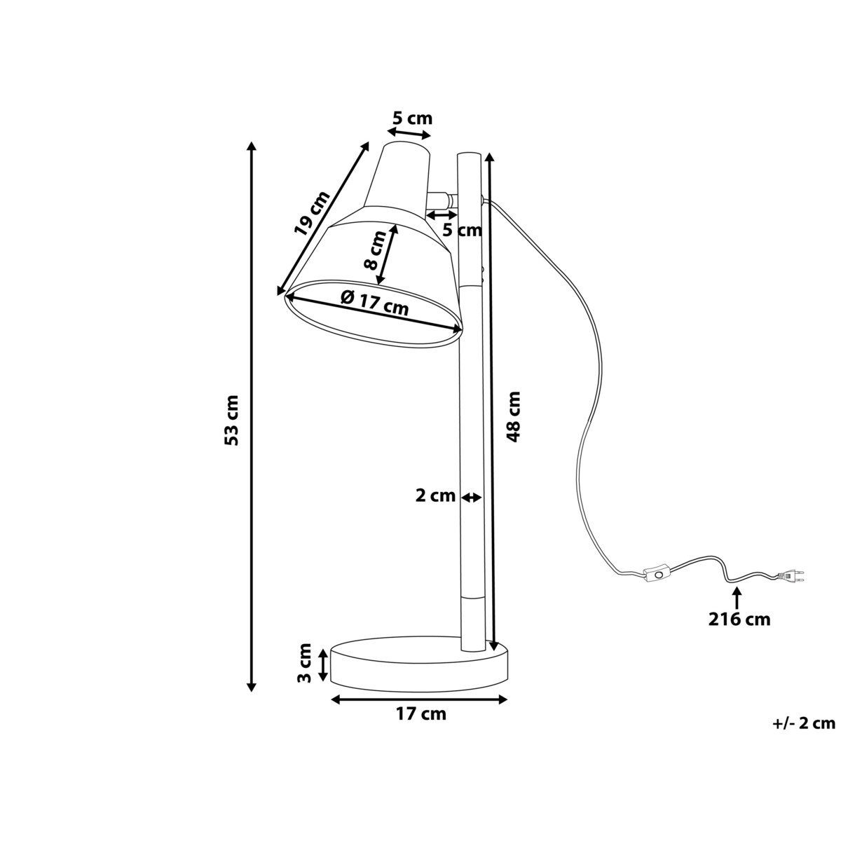 Lampa biurkowa regulowana metalowa biała ALDAN