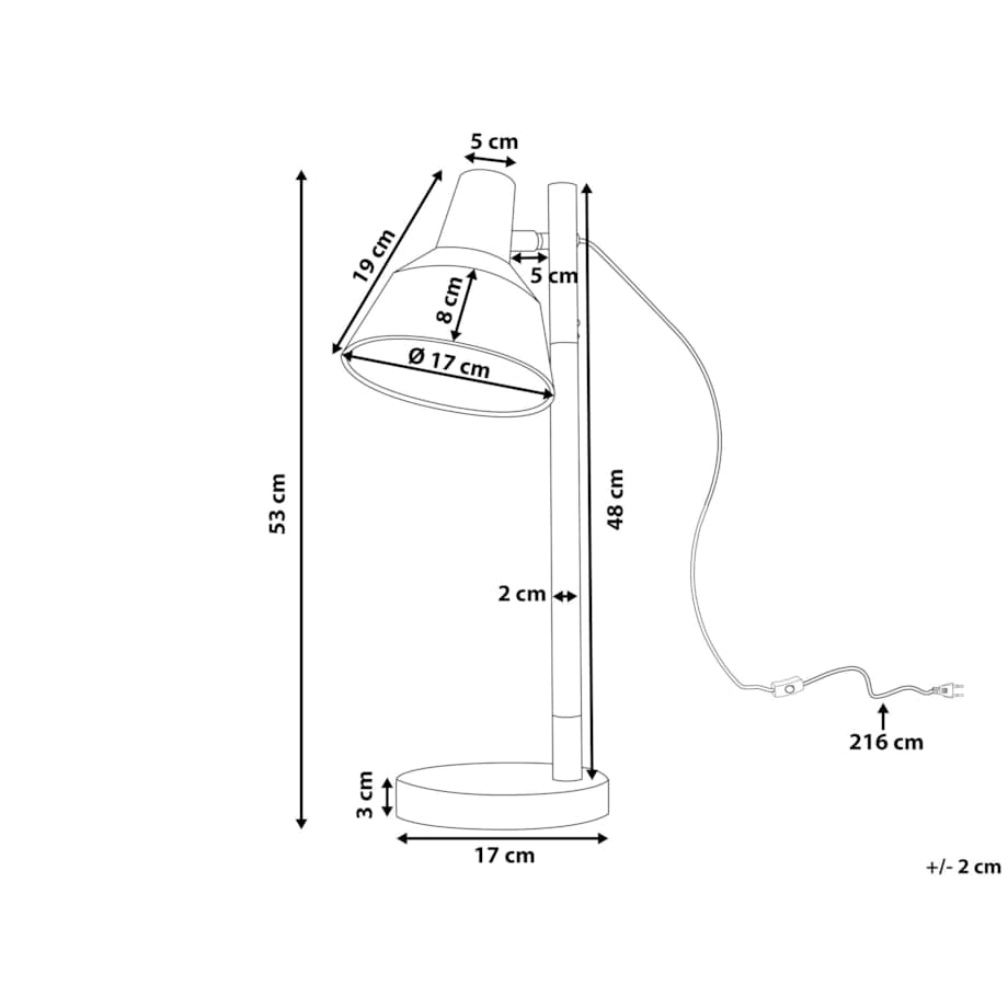 Lampa biurkowa regulowana metalowa biała ALDAN