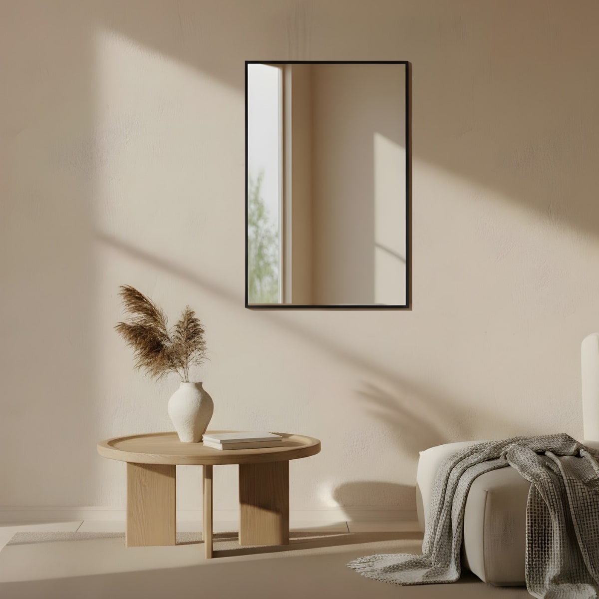 Dekoracyjne lustro wiszące VINKEL, 70 x 50 cm, kolor czarny, szkło