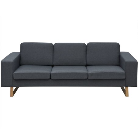 vidaXL Sofa 3-os. ciemnoszara