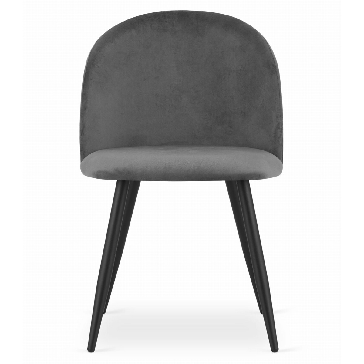 Krzesło Do Jadalni Kuchni Salonu Bello - Aksamit Ciemnoszare / Nogi Czarne X 4