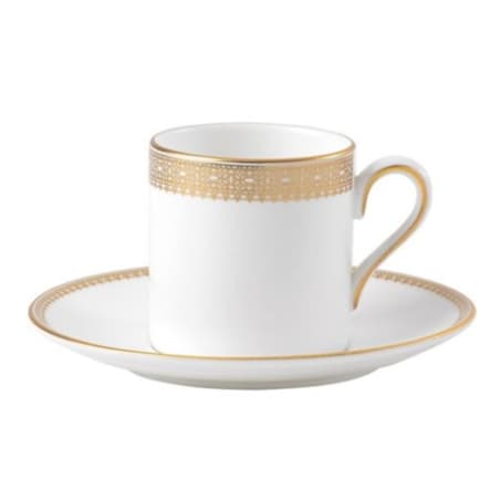 Filiżanka do kawy ze spodkiem Vera Wang Lace Gold Coffee Wedgwood