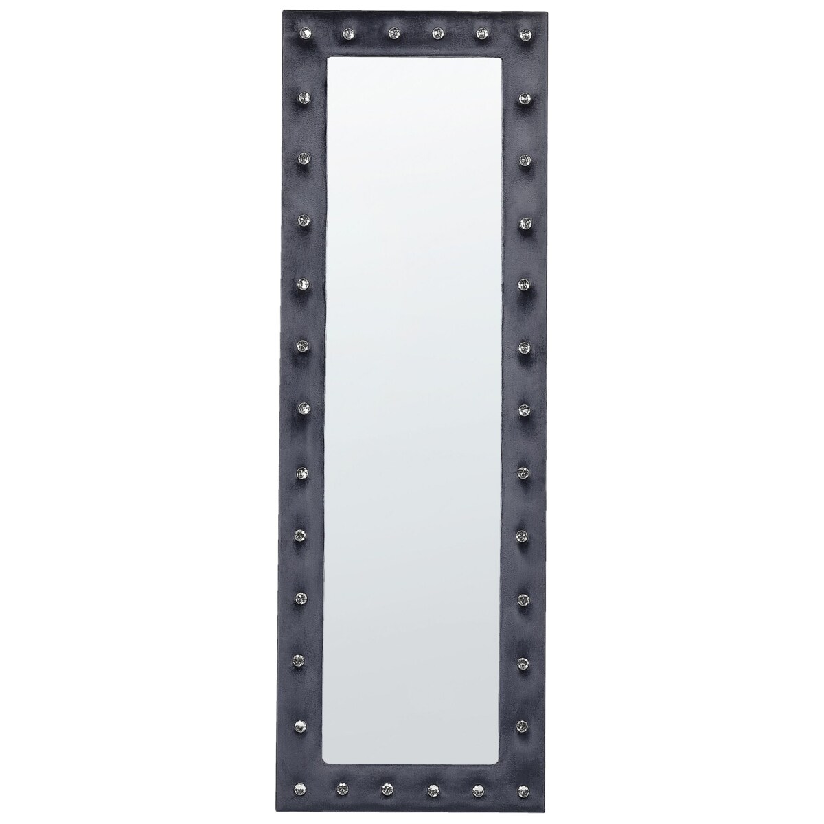 Lustro stojące welurowe 50 x 150 cm szare ANSOUIS