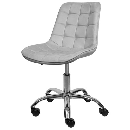 Fotel biurowy krzesło obrotowe regulowane welurowe szare