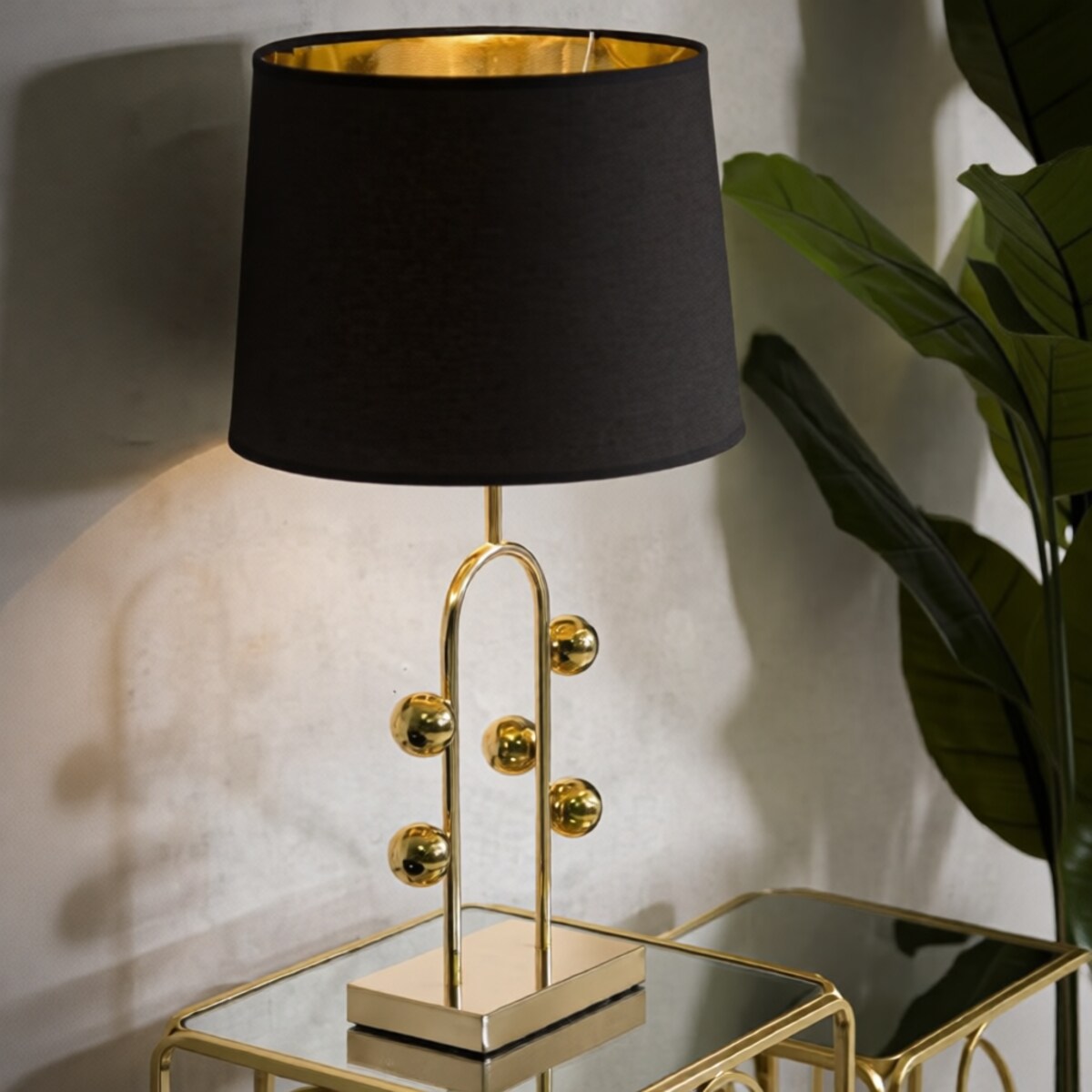 Lampa stołowa ze złotymi kulkami BUBBLE