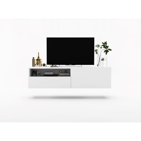 Wisząca Szafka RTV Komoda Loft Biały MAT szuflada 120 cm