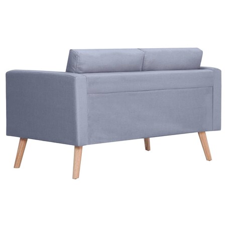 vidaXL Sofa 2-osobowa, materiałowa, jasnoszara