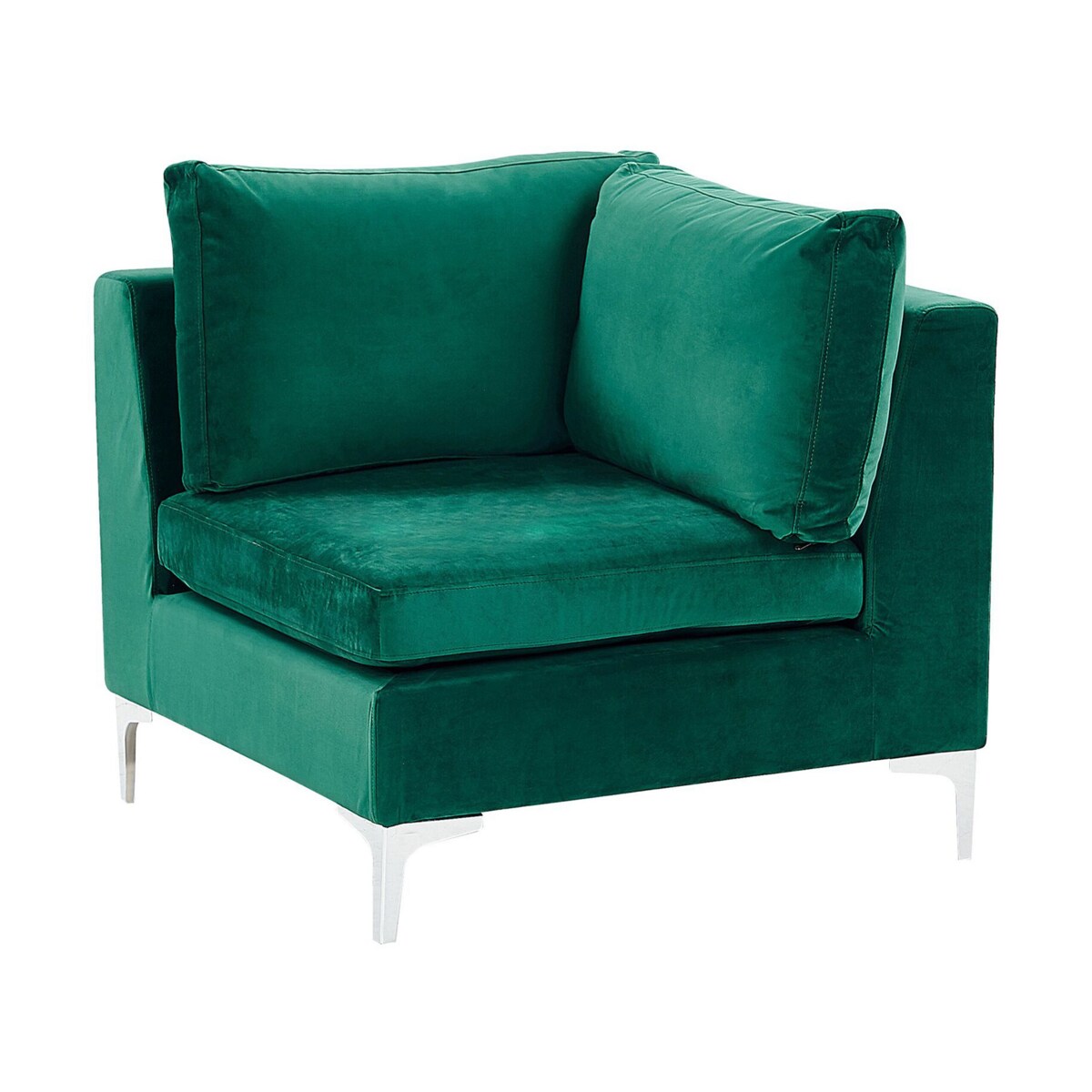 Sofa modułowa 3-osobowa welurowa zielona EVJA