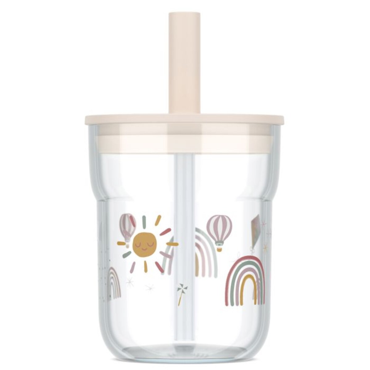 Szklanka dziecięca ze słomką Mio 250ml Sunshine & Rainbow 108023065245