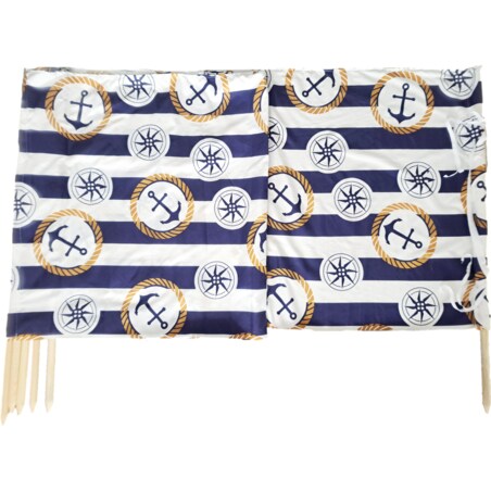 Parawan Plażowy Zasłona 10 M Na Plażę Składany Letni Kotwice W Paski