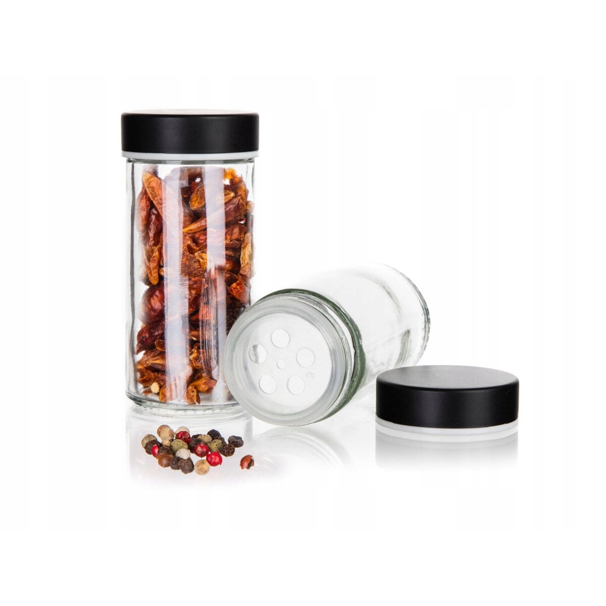 STOJAK obrotowy z pojemnikami na przyprawy czarne banquet solniczka zioła