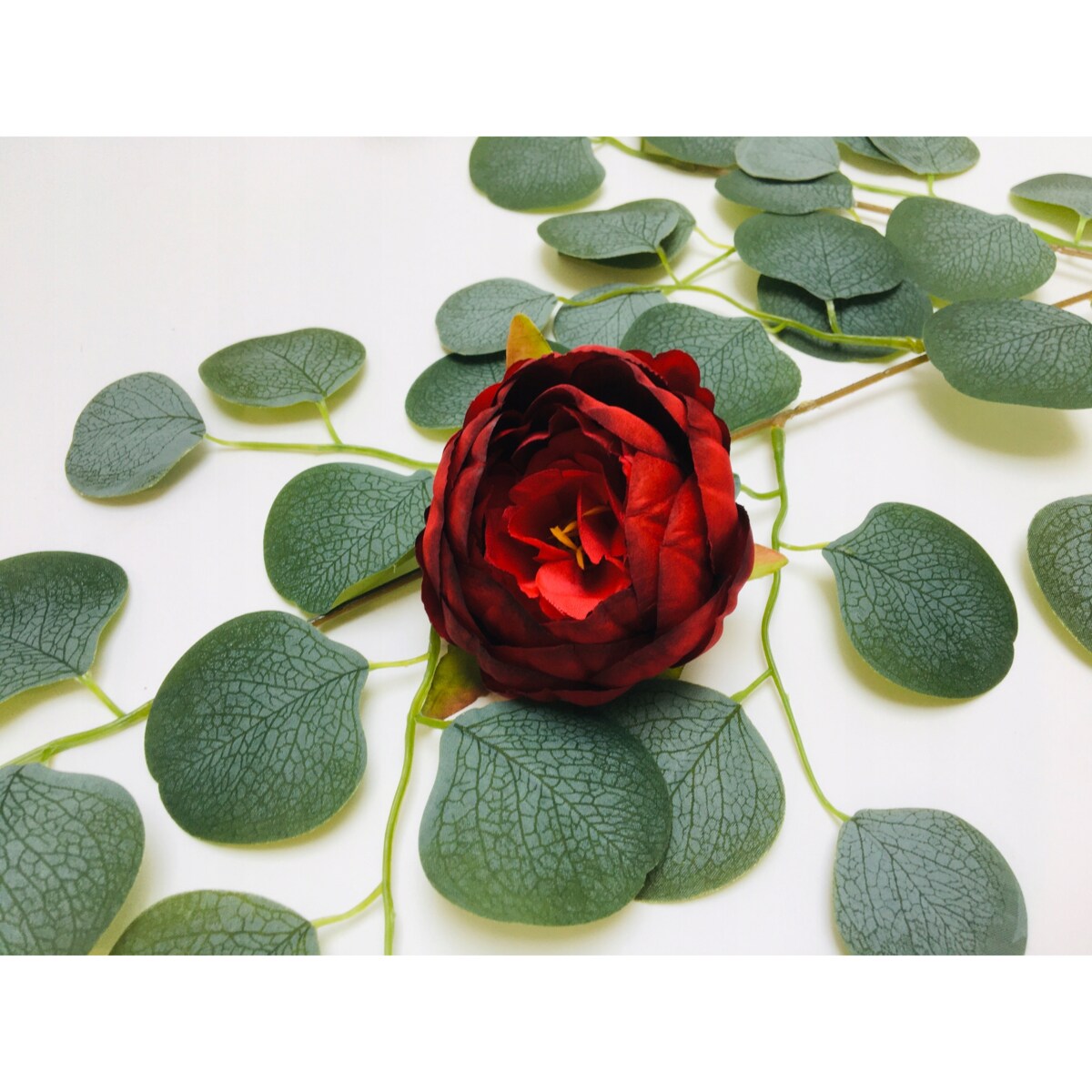 KWIATY sztuczne piwonia czerwona główka wyrobowa do stroika kompozycji