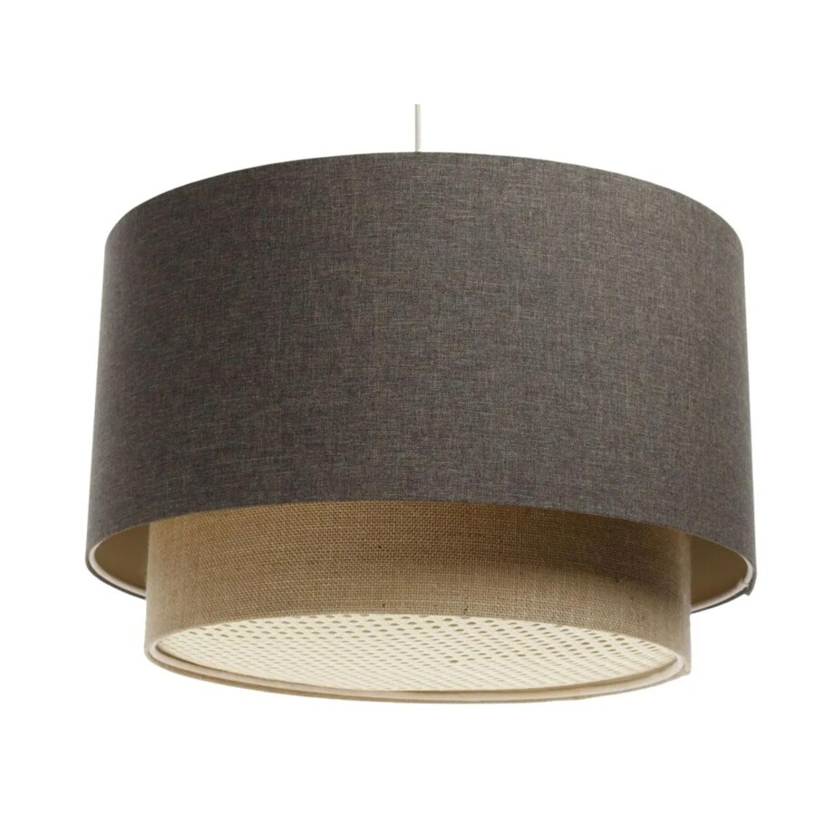 Lampa wisząca ERUTAN DOUBLE RATTAN 50 szara/beżowa