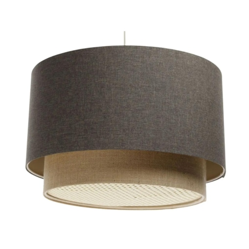 Lampa wisząca ERUTAN DOUBLE RATTAN 50 szara/beżowa