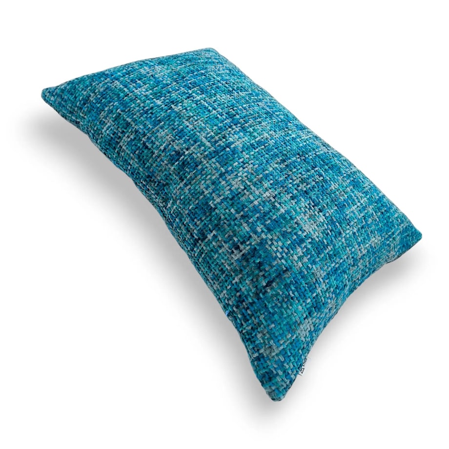 Niebieska - turkusowa poduszka dekoracyjna 60x40 Stella - melanż