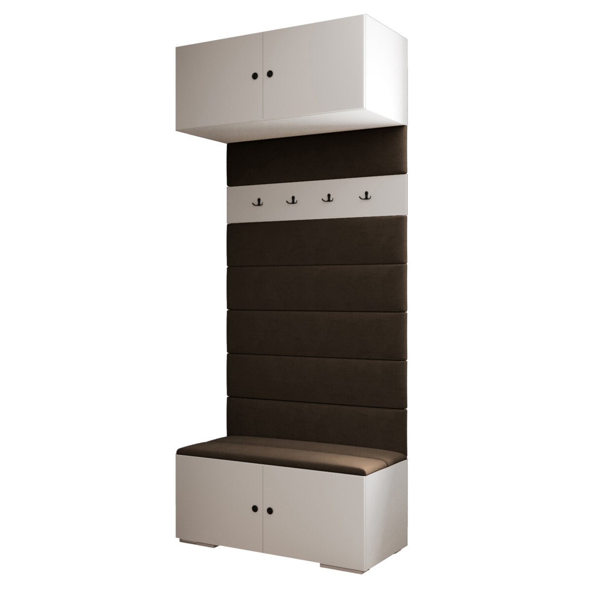 Garderoba do przedpokoju INOVA 2 biały+czarny+manila04