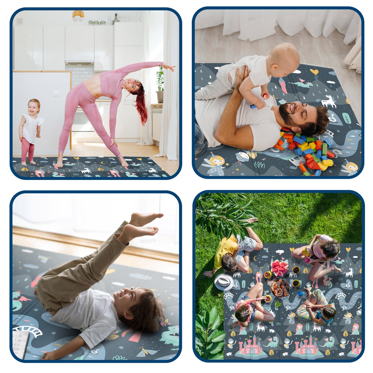 Mata piankowa edukacyjna składana dla dzieci duża 180x200 pianka xpe Nukido