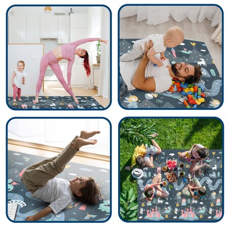 Mata piankowa edukacyjna składana dla dzieci duża 180x200 pianka xpe Nukido