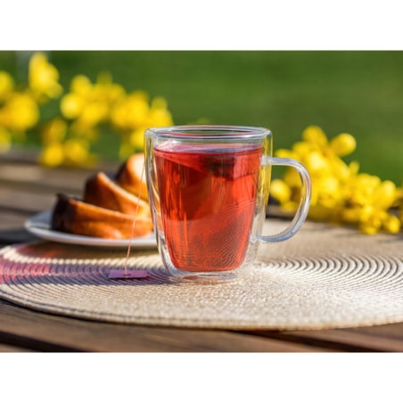 2x SZKLANKA KUBEK termiczna 300 ml podwójna ścianka na kawę herbatę z uchem