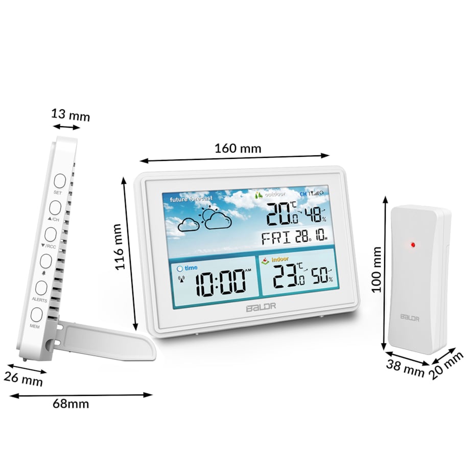 Bezprzewodowa stacja pogodowa pogody higrometr Baldr