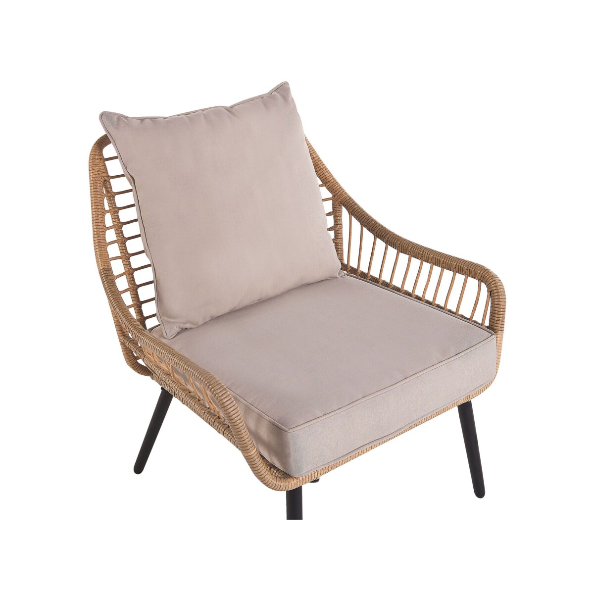 Zestaw mebli balkonowych z poduszkami LAURETO Technorattan Naturalny