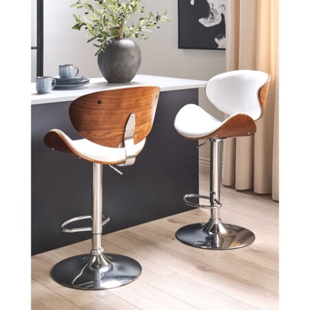 Hoker barowy regulowany ekoskóra biały ROTTERDAM