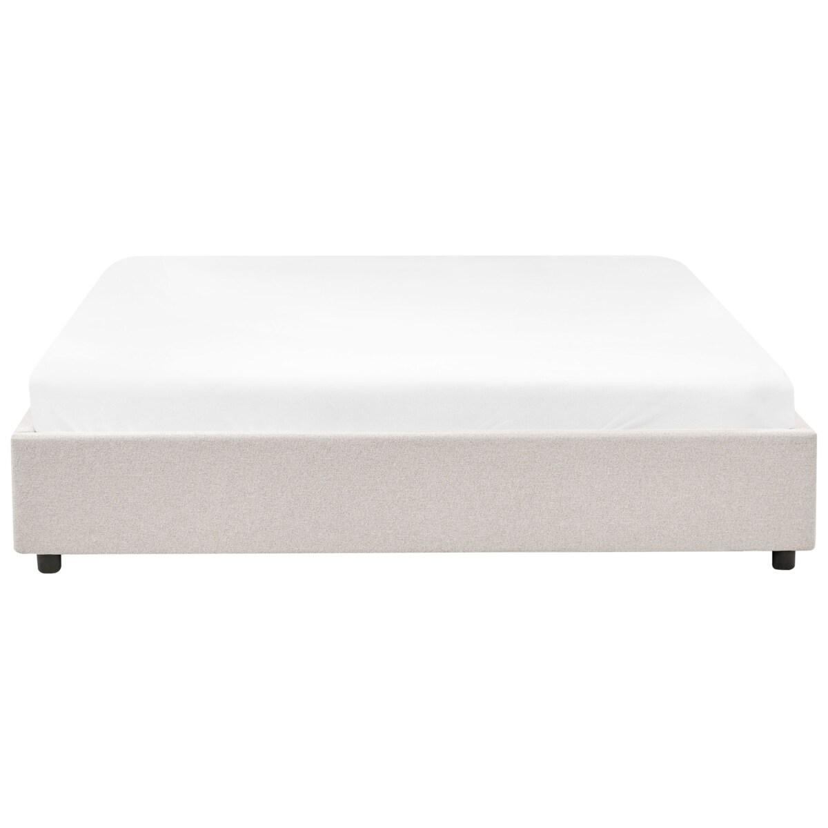 Łóżko z szufladami bez zagłówka PRADES 180 x 200 cm Jasnobeżowy