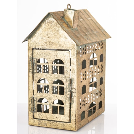 Dekoracja - metalowy domek 32x25x16 cm MUOYA z drzwiczkami