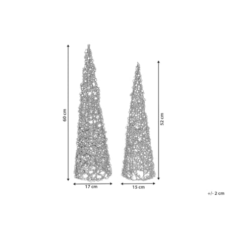 Zestaw 2 figurek dekoracyjnych ROSAN Choinka 52/60 cm Czerwony