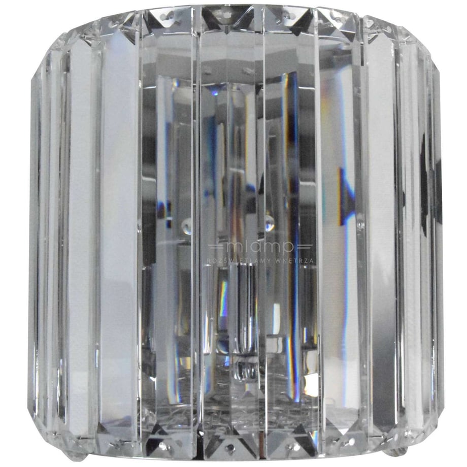 Kinkiet LAMPA ścienna PRINCE W0360-01A-B5AC Zumaline kryształowa OPRAWA półokrągła glamour crystal przezroczysta