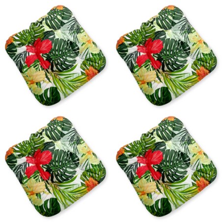 Zestaw 4 poduszek na krzesło/stołek, standard, 45x45 cm, Tropic