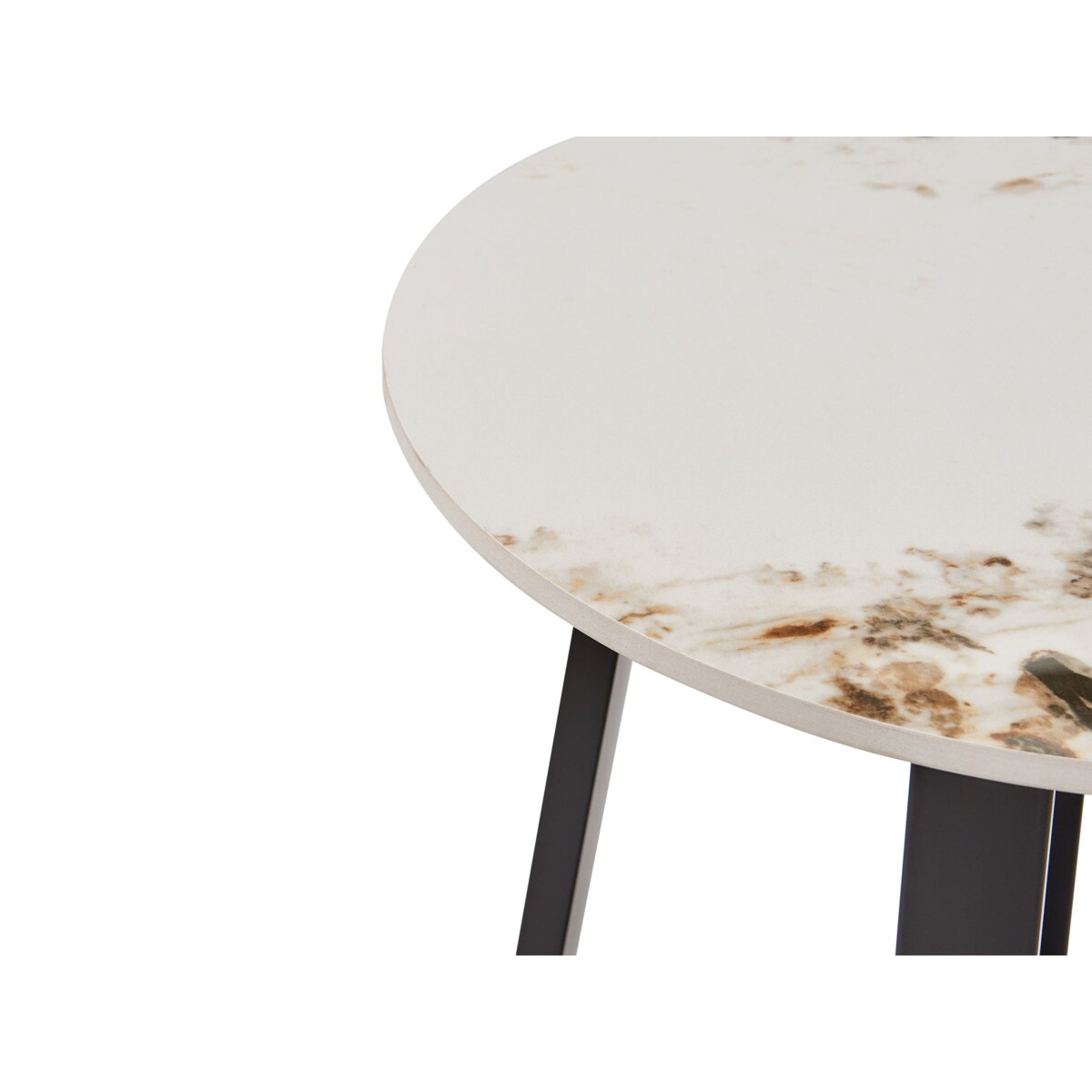 Stolik pomocniczy efekt marmuru biało-czarny IVINS