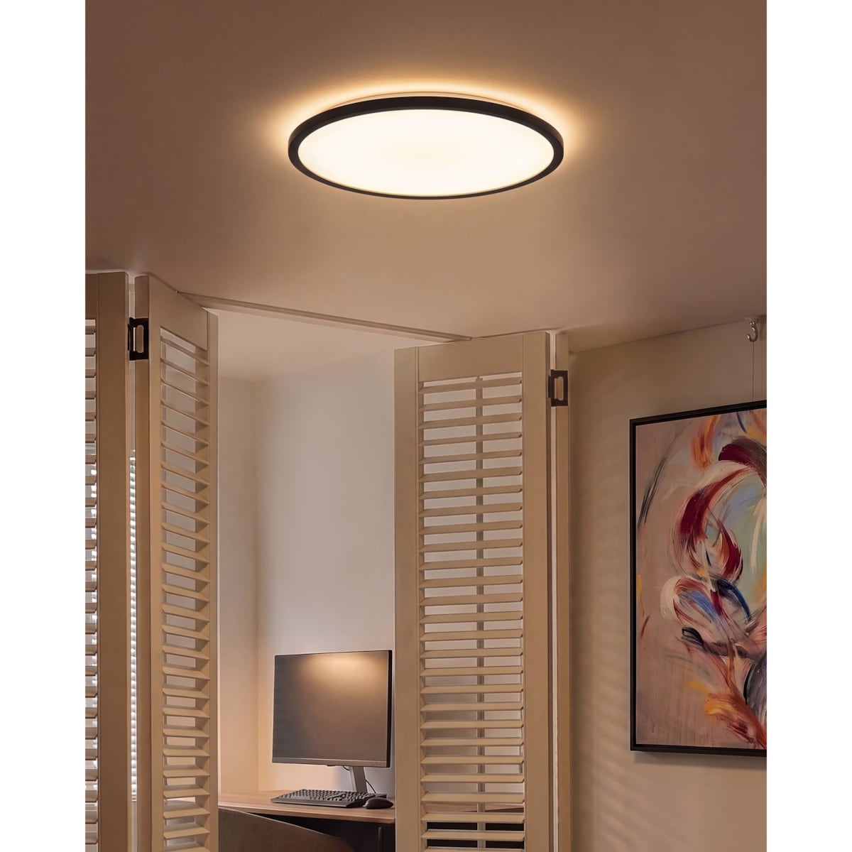 Lampa sufitowa LED VELORA Z pilotem Ze ściemniaczem Czarny