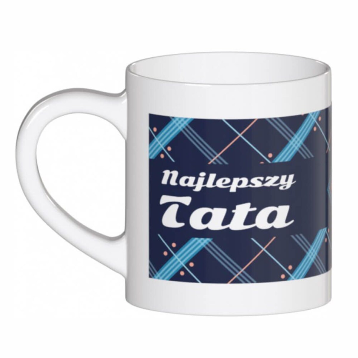 Ceramiczny kubek z uchwytem NAJLEPSZY TATA do kawy herbaty czekolady 250ml - prezent upominek na Dzień Ojca dla taty teścia