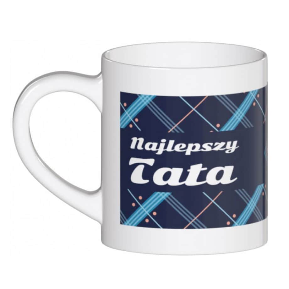 Ceramiczny kubek z uchwytem NAJLEPSZY TATA do kawy herbaty czekolady 250ml - prezent upominek na Dzień Ojca dla taty teścia
