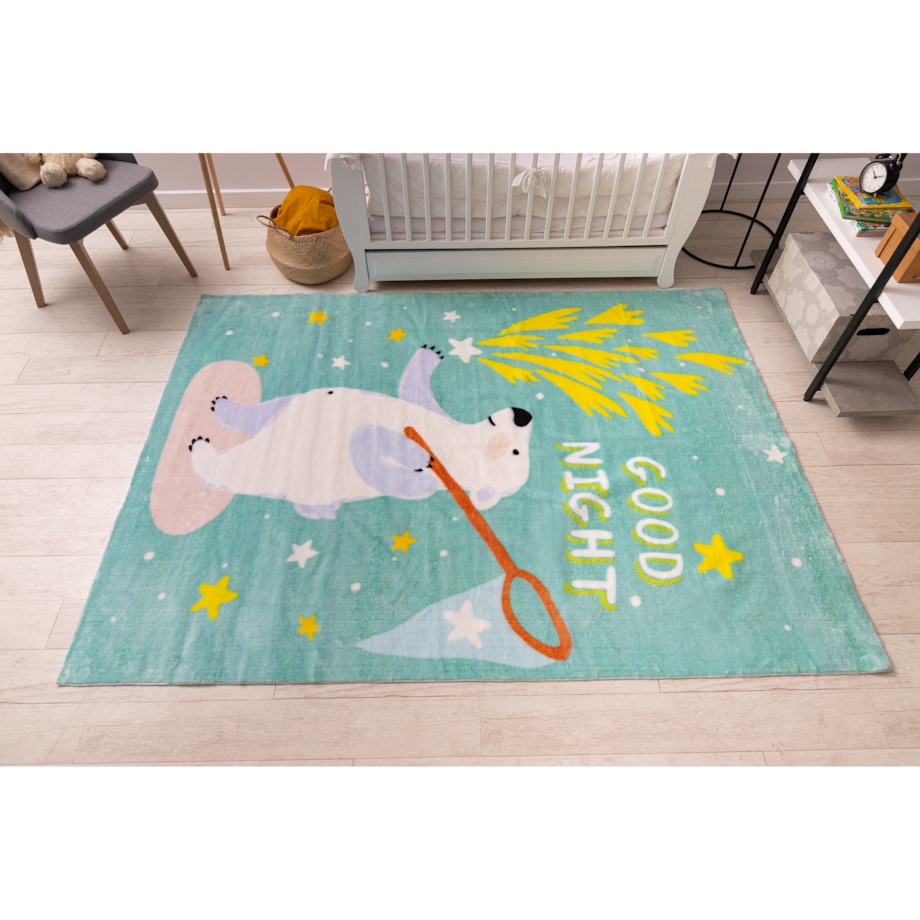 Dywan PLAY Miś gwiazdki G4016-1 zielony 140x190 cm