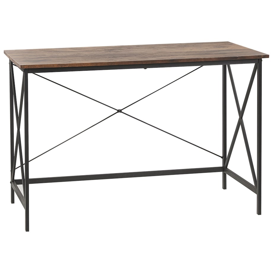 Biurko 115 x 60 cm ciemne drewno z czarnym FUTON