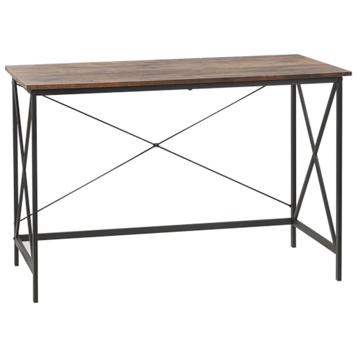 Biurko 115 x 60 cm ciemne drewno z czarnym FUTON