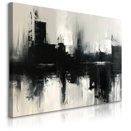 Obraz Na Płótnie Czarny Abstrakcyjny Wzór Do Salonu Sypialni 70x50cm