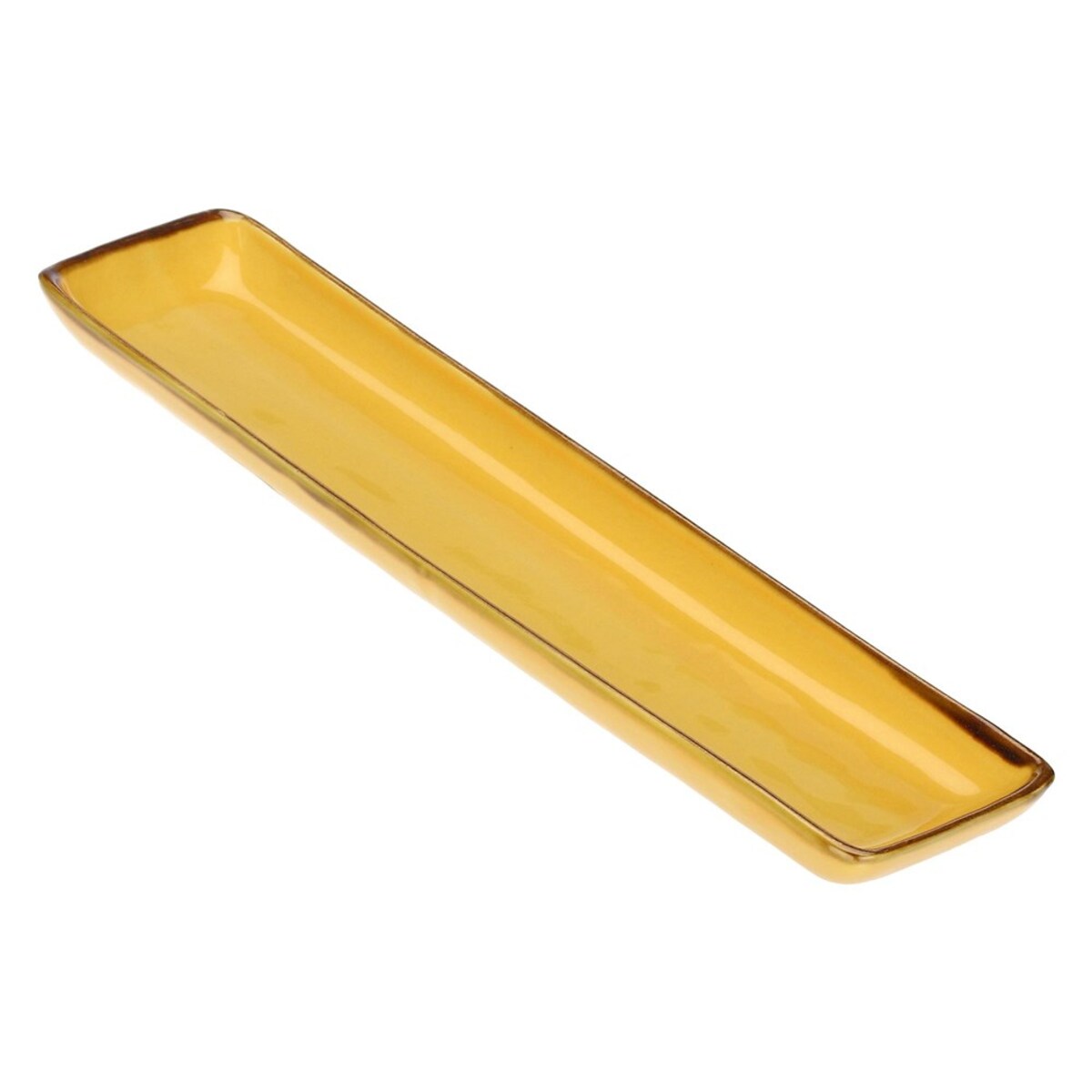 Zestaw 4 tac prostokątnych Concerto Ocra - Żółty, 32 x 8 cm