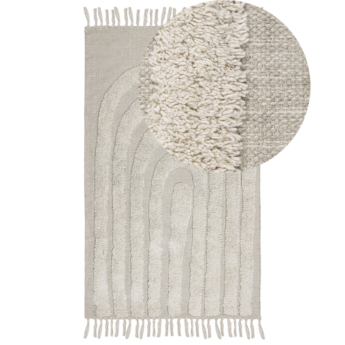 Dywan bawełniany 80 x 150 cm beżowy HAKKARI