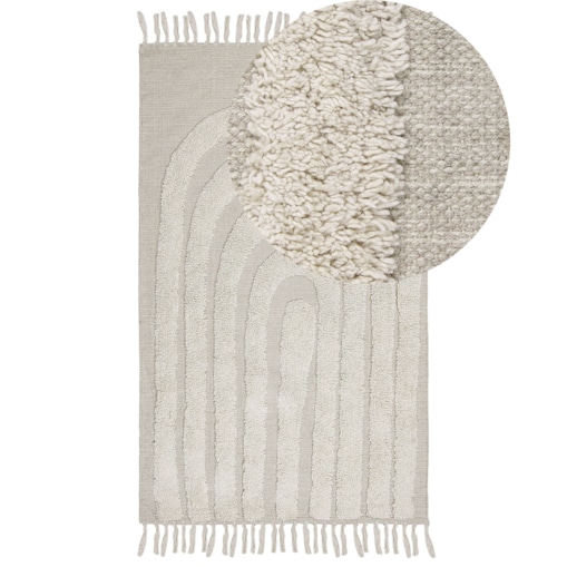 Dywan bawełniany 80 x 150 cm beżowy HAKKARI