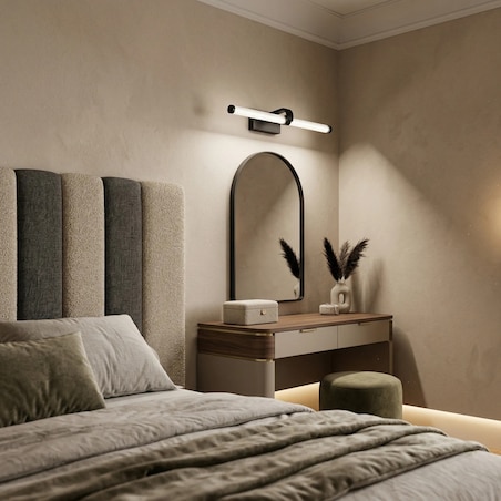Kinkiet App1887-1W 40Cm Led Czarny, Aluminium, Tworzywo Sztuczne