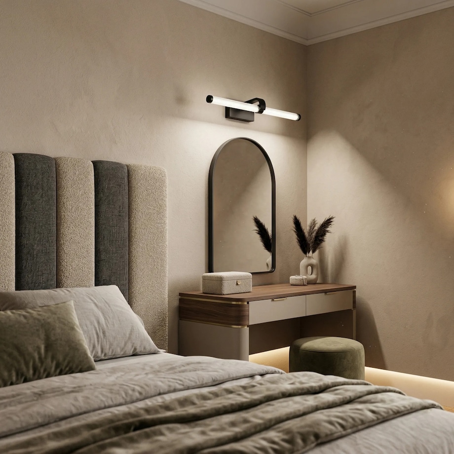 Kinkiet App1887-1W 40Cm Led Czarny, Aluminium, Tworzywo Sztuczne