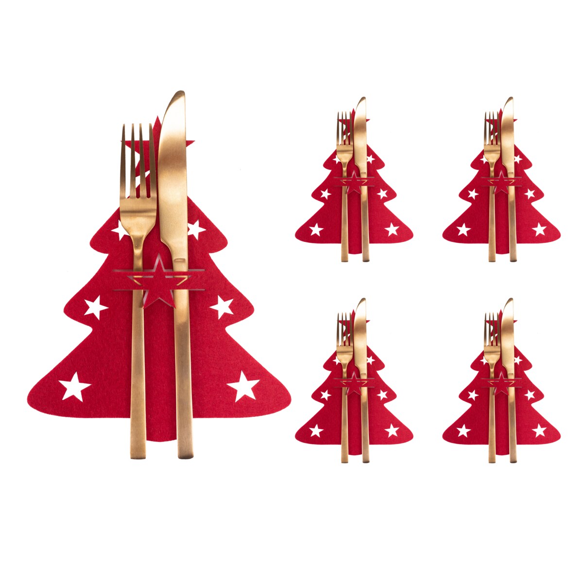 Pokrowiec na sztućce Świateczny 4 szt KF357-4