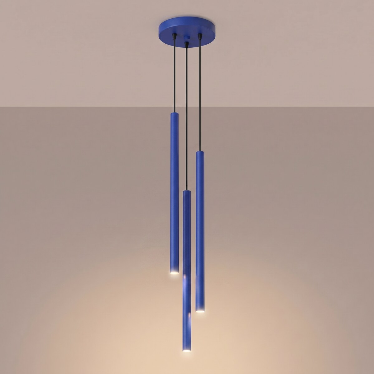 Lampa wisząca PASTELO 3P ultramaryna