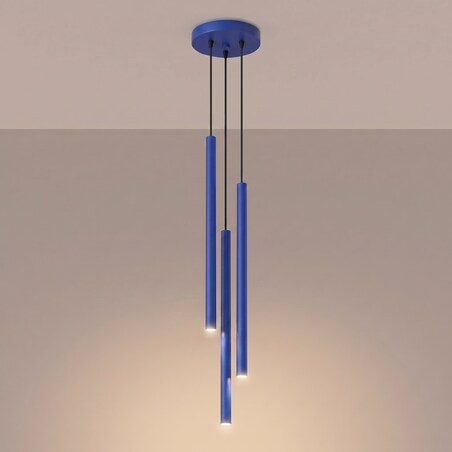 Lampa wisząca PASTELO 3P ultramaryna