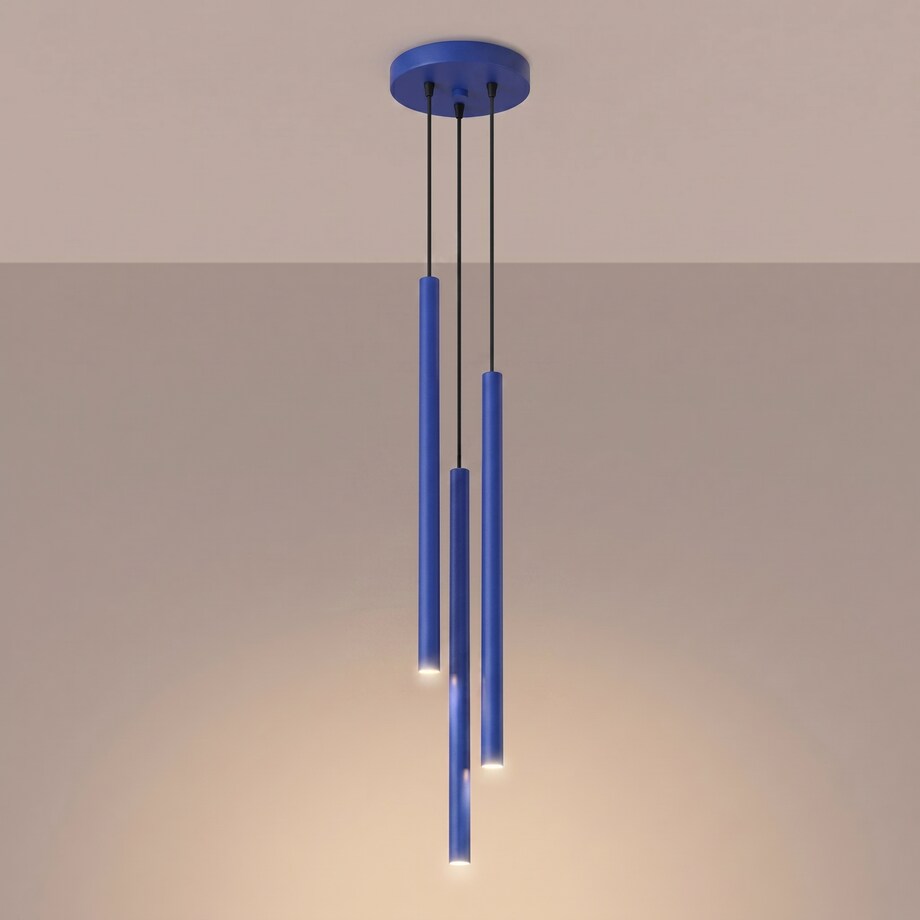 Lampa wisząca PASTELO 3P ultramaryna