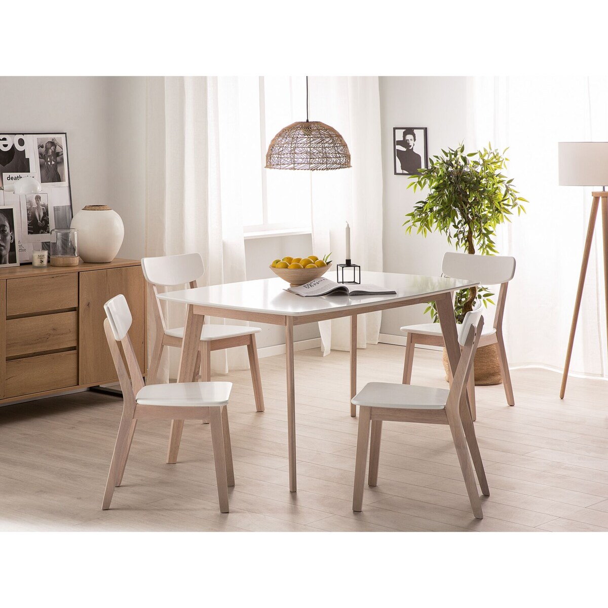 Stół do jadalni 150 x 90 cm biały SANTOS