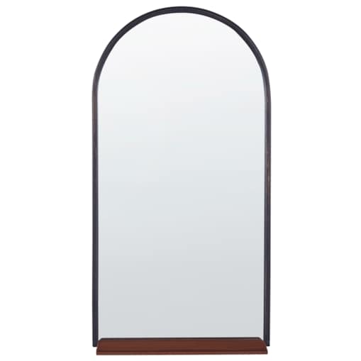 Lustro ścienne z półką 40 x 67 cm czarno-miedziane DOMME